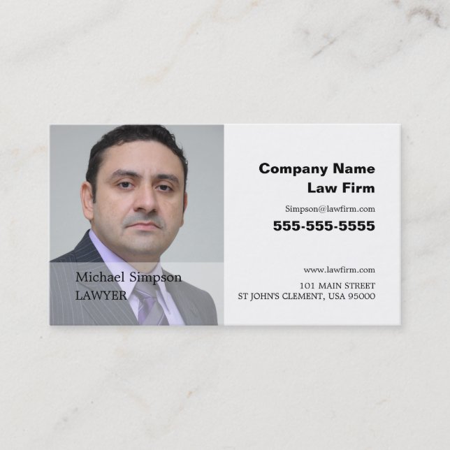 Personalized Photograph, Legal Professional Business Card (Front)