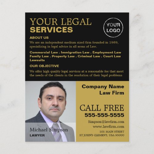 Personalized Photograph Legal Services Advertising Flyer