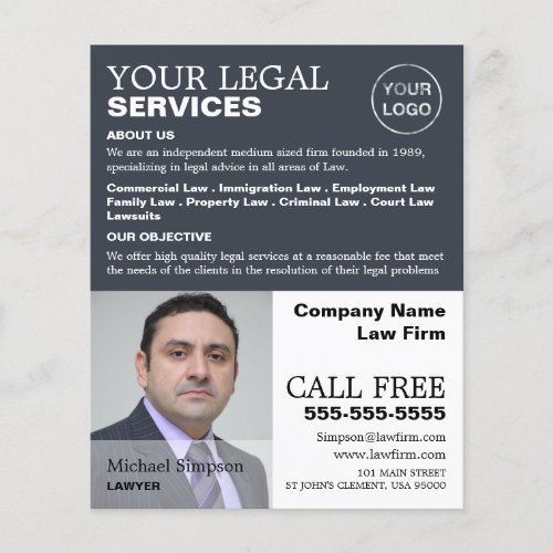 Personalized Photograph Legal Services Advertising Flyer