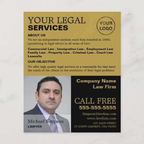 Personalized Photograph Legal Services Advertising Flyer