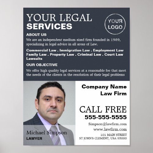 Personalized Photograph Legal Services Advertising Poster