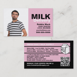 Personalized Photograph, Milkman/Woman Delivery Business Card