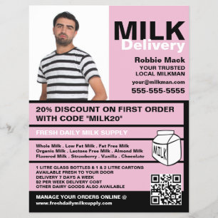 Personalized Photograph, Milkman/Woman Delivery Flyer