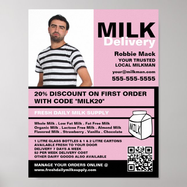 Personalized Photograph, Milkman/Woman Poster (Front)