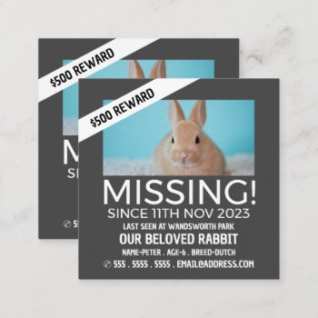 Personalized Photograph  Missing  Lost Pet Cards by TheBusinessCardStore at Zazzle
