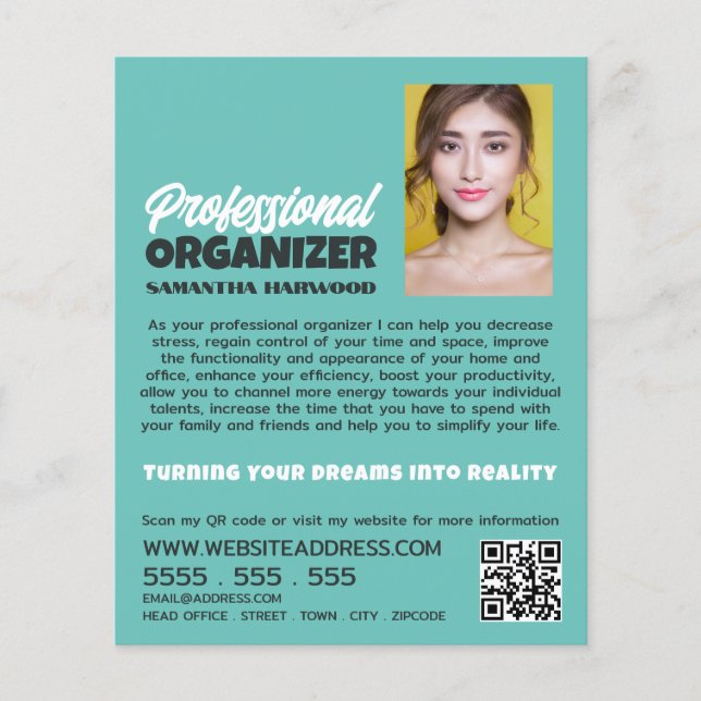 Personalized Photograph, Professional Organizer Flyer (Front)