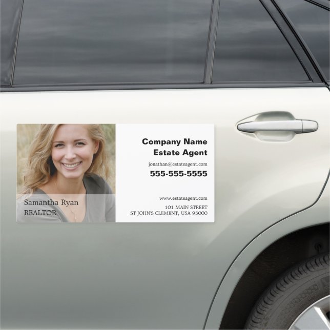 Personalized Photograph, Realtor, Estate Agent Car Magnet (In Situ)