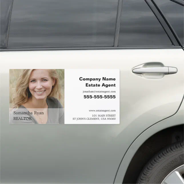 Personalized Photograph, Realtor, Estate Agent Car Magnet | Zazzle
