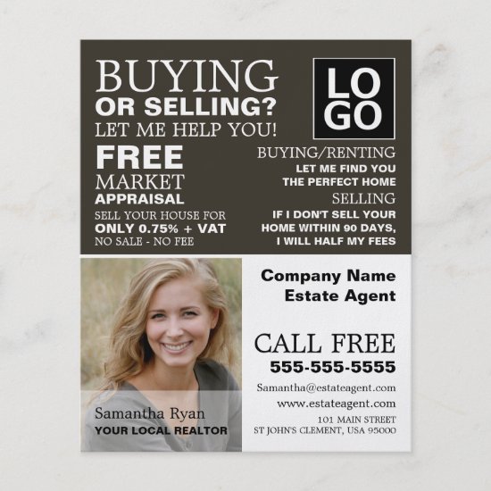 Personalized Photograph, Realtor, Estate Agent Flyer