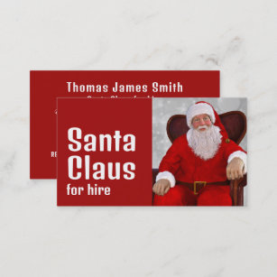 Personalized Photograph, Santa Claus Entertainer Business Card