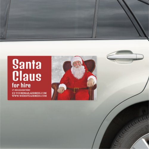 Personalized Photograph Santa Claus Entertainer Car Magnet