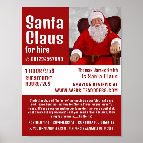 Personalized Photograph Santa Claus Entertainer Poster