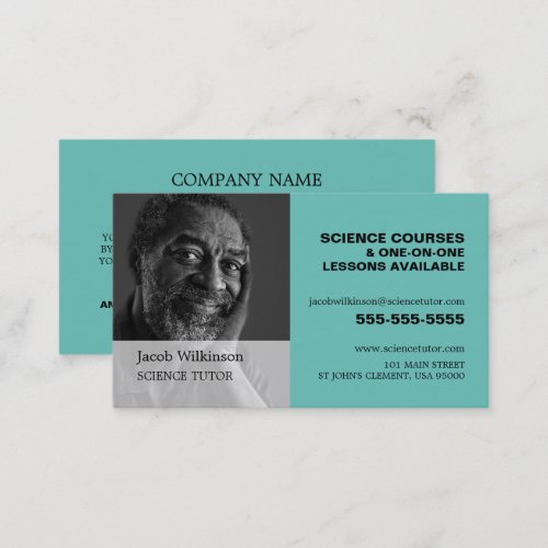 Personalized Photograph Science Tutor Teacher Business Card