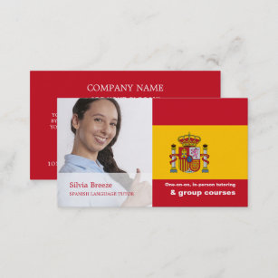 Personalized Photograph, Spanish Language Tutor Business Card