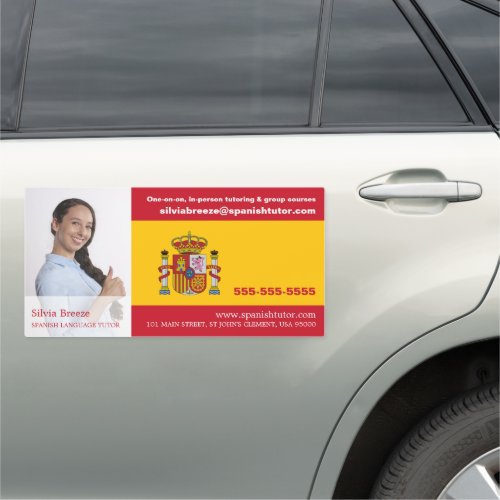 Personalized Photograph Spanish Language Tutor Car Magnet