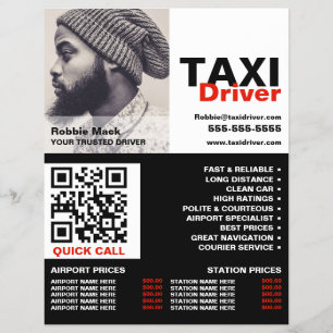 Personalized Photograph, Taxi Driver - Price List Flyer