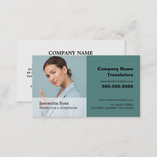 Personalized Photograph Translator  Interpreter Business Card