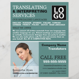 Personalized Photograph, Translator & Interpreter Flyer