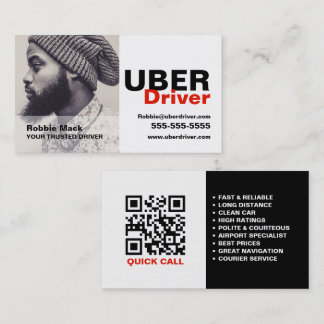 Personalized Photograph, Uber Driver Business Card