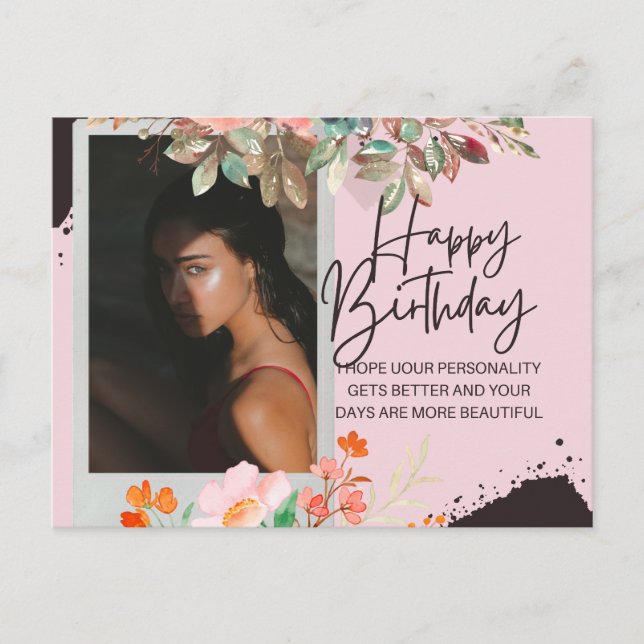 Personalized photography Birthday Postcard (Front)