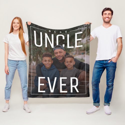 Personalized PhotoPop Best Uncle Ever Fleece Blanket