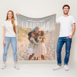 Personalized PhotoPop We Love You So Much Grandma Fleece Blanket