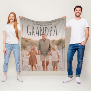 Personalized PhotoPop We Love You So Much Grandpa Fleece Blanket
