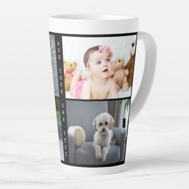 Personalized Photos and Text Latte Mug (Right Angle)