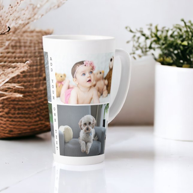 Personalized Photos and Text Latte Mug (Personalized Photos and Text Latte Mug from Ricaso. Customize with your photographs and text)