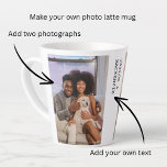 Personalized Photos and Text Latte Mug<br><div class="desc">Personalized Photos and Text  - Photo keepsake latte mug from Ricaso - add your own photos and text - photo keepsake gifts</div>