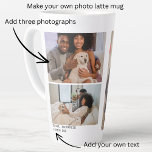 Personalized Photos and Text Latte Mug<br><div class="desc">Personalized Photos and Text  - Photo keepsake latte mug from Ricaso - add your own photos and text - photo keepsake gifts</div>
