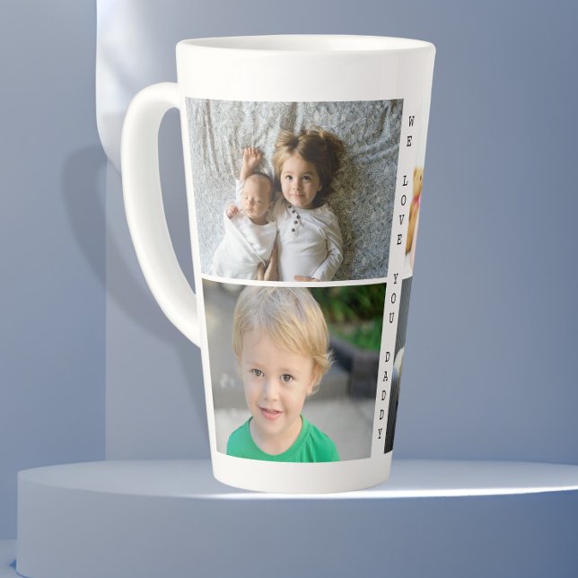 Personalized Photos and Text We Love You Daddy Latte Mug (Creator Uploaded)