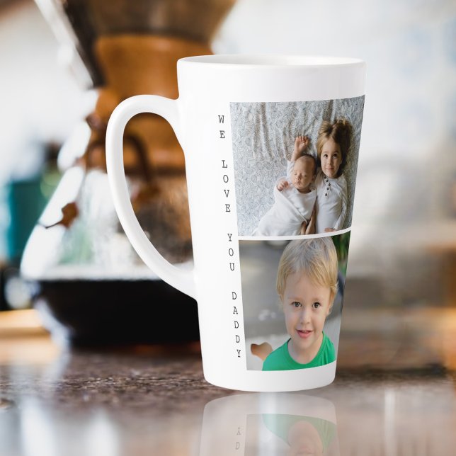 Personalized Photos and Text We Love You Daddy Latte Mug (Creator Uploaded)