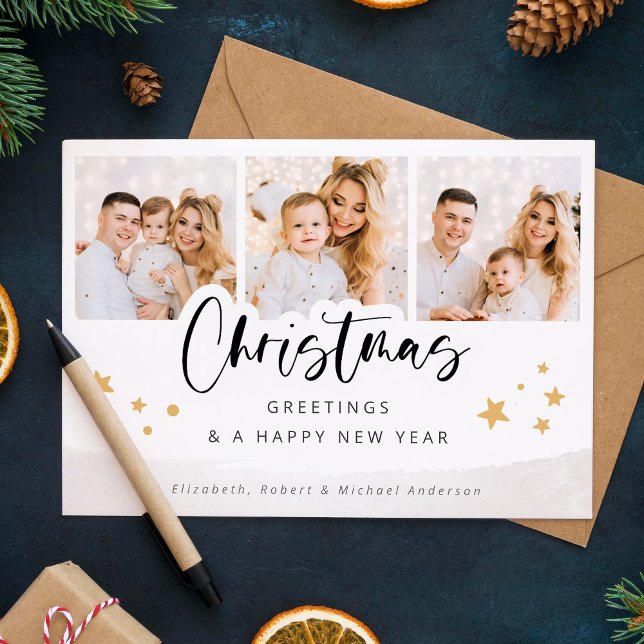 Personalized Photos Christmas Holiday Greeting Card (Creator Uploaded)