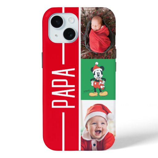 Personalized Photos | Christmas Mickey Mouse iPhone 15 Case