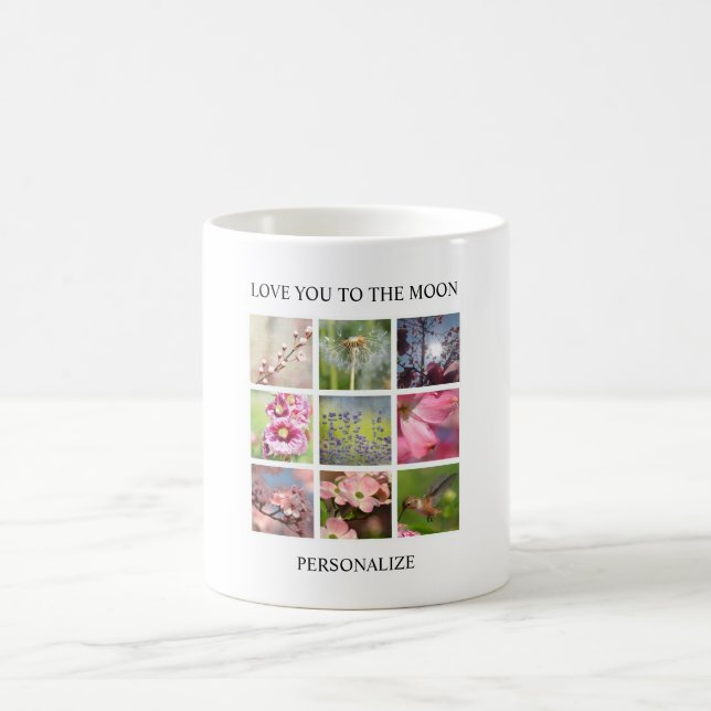 Personalized Photos Collage with Your Text Coffee Mug (Center)