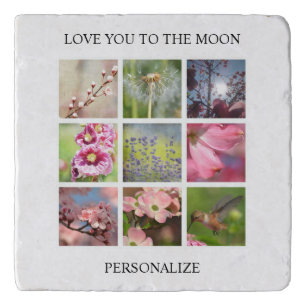 Personalized Photos Collage with Your Text Trivet