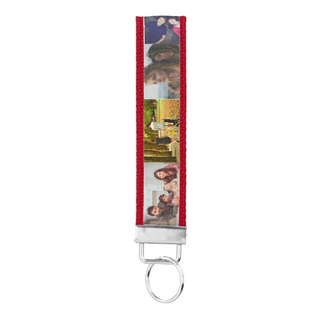 Personalized Photos Collage Wrist Keychain (Keys on Bottom)