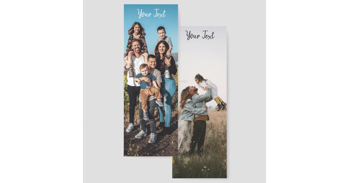 Personalized Photos & Custom Text Template Bookmarks | Zazzle