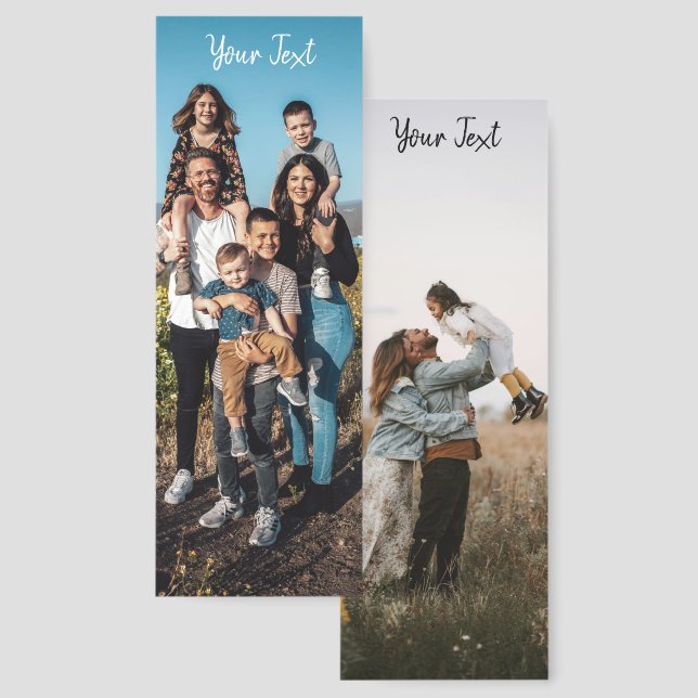 Personalized Photos & Custom Text Template Bookmarks (Front & Back)