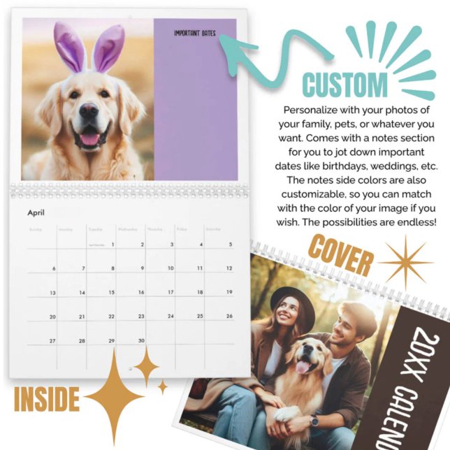 Personalized Photos Family Pets With Notes Calendar (Personalized Photos Family Pets With Notes Calendar)