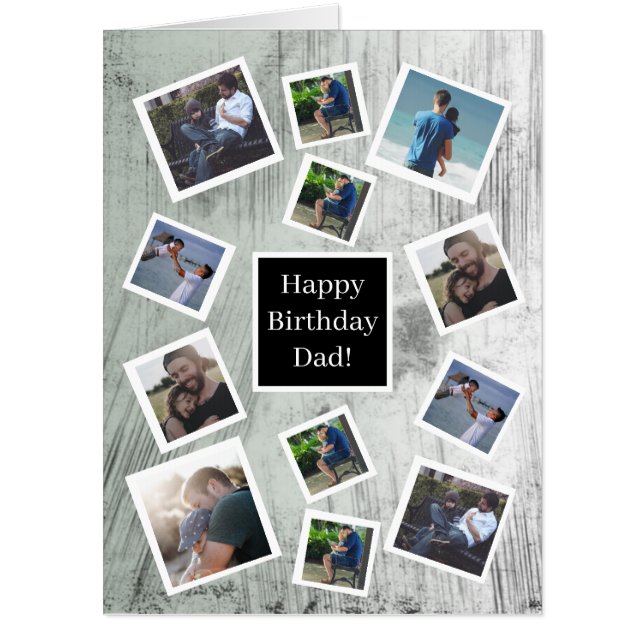 Personalized Photos Happy Birthday Jumbo Card (Front)