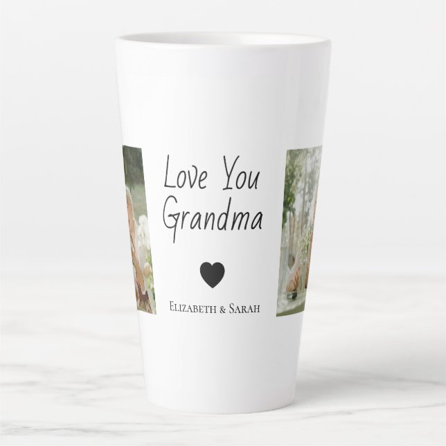 Personalized Photos & "Love You Grandma Latte Mug (Front)