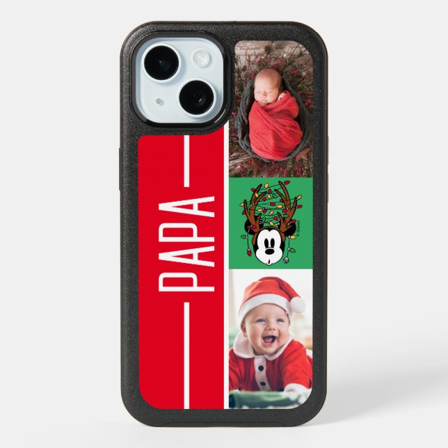 Personalized Photos | Mickey Mouse Reindeer iPhone 15 Case (Back)