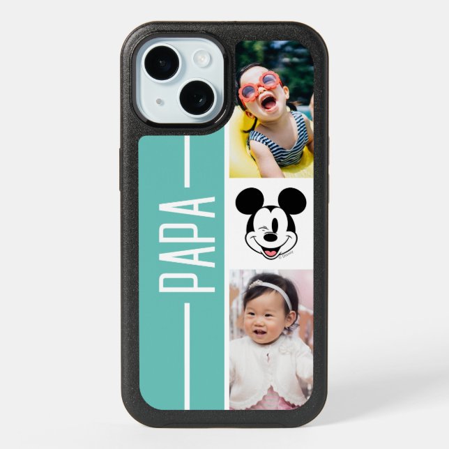 Personalized Photos | Mickey Mouse Winking iPhone 15 Case (Back)