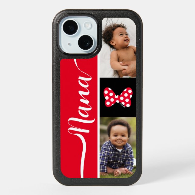 Personalized Photos | Minnie Mouse Bow iPhone 15 Case (Back)