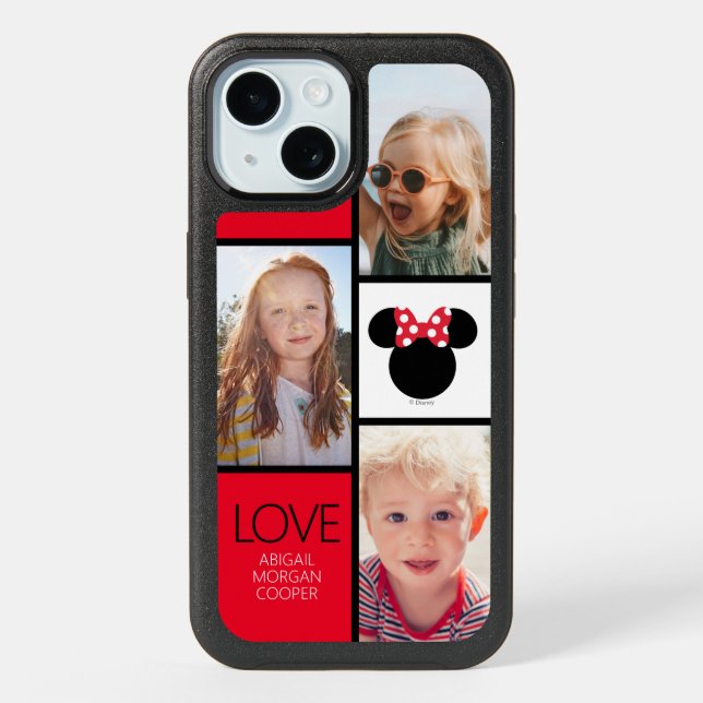 Personalized Photos | Minnie Mouse Bow iPhone 15 Case (Back)