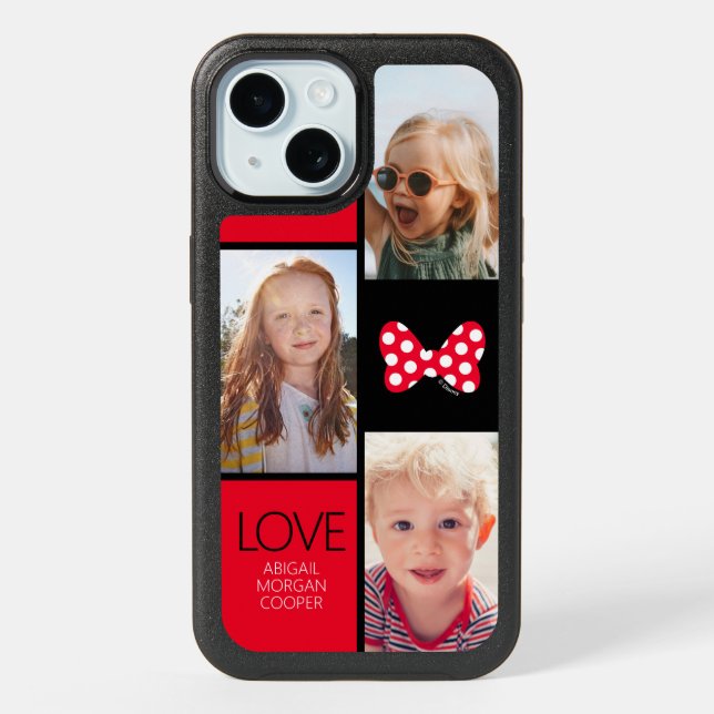 Personalized Photos | Minnie Mouse Bow iPhone 15 Case (Back)