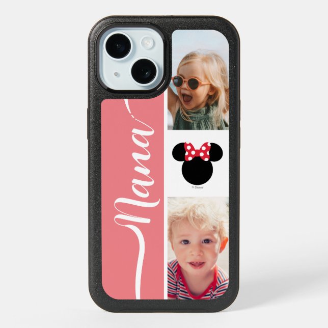 Personalized Photos | Minnie Mouse Bow iPhone 15 Case (Back)