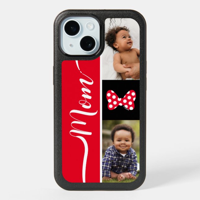 Personalized Photos | Minnie Mouse Bow iPhone 15 Case (Back)